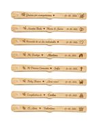 Abanicos de Madera Personalizados para eventos- por lotes de 10 und.-  Grabado Láser con Texto e Iconos -Recuerdos y detalles para celebraciones