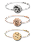Pulsera Medallón redondo Personalizada 2cm - Grabado Láser de Fotos y Textos