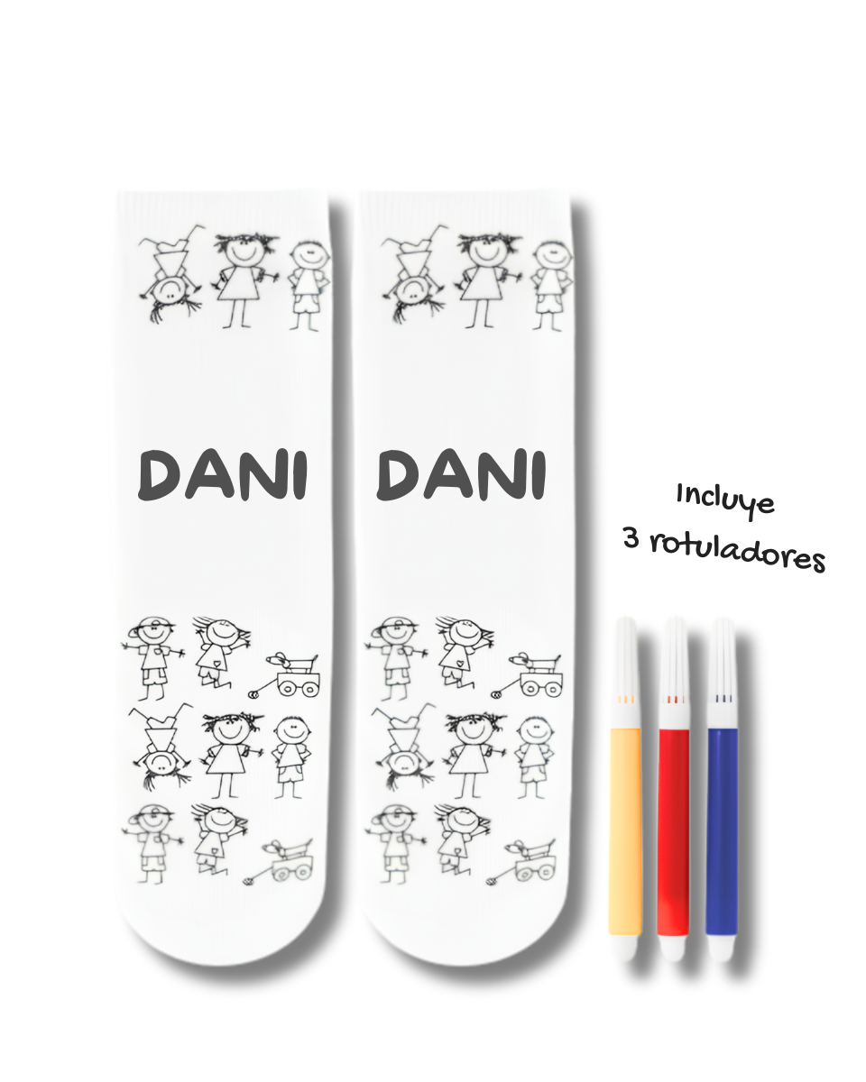 Calcetines para pintar con rotuladores