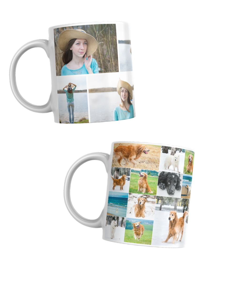 Taza con collage de fotos