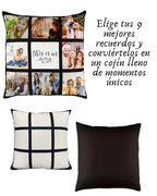 Cojin negro con collage de fotos