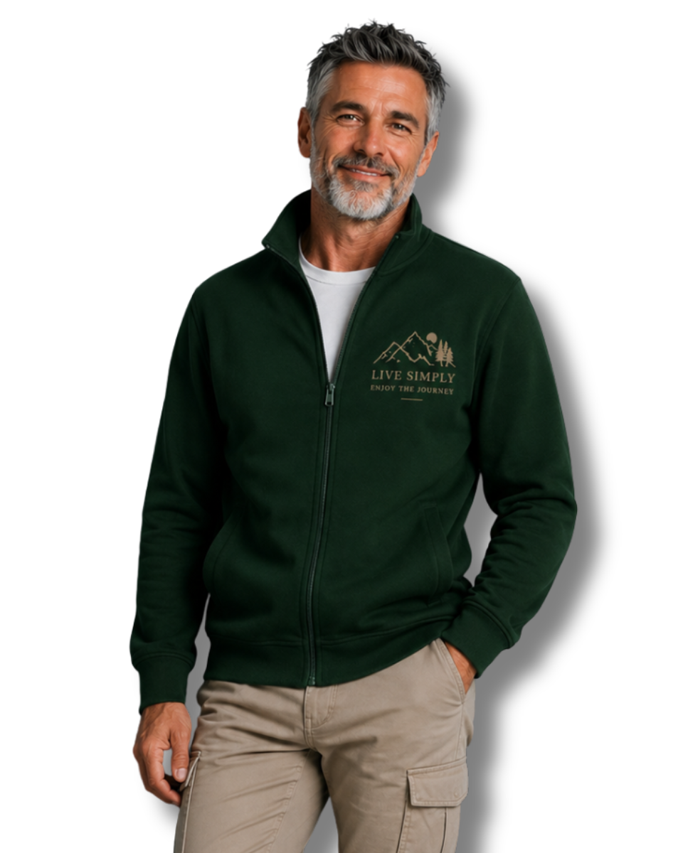 Sudadera Hombre con Cremallera y Cuello Alto - Personalizada con Diseño a Todo Color