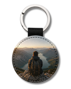 Llavero Circular de Polipiel Blanco Personalizado - Sublimación a Todo Color - Grabado de Nombres, Fotos y Diseños