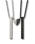 Set de 2 Collares para Parejas Corazón Magnético - Acero Inoxidable con Grabado Láser Personalizado