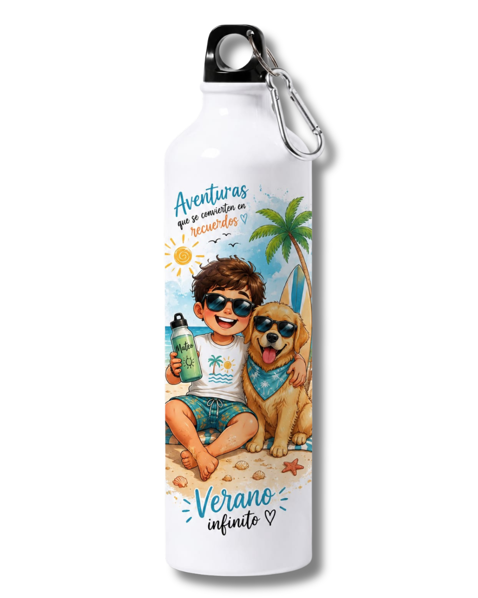 Botella blanca personalizada