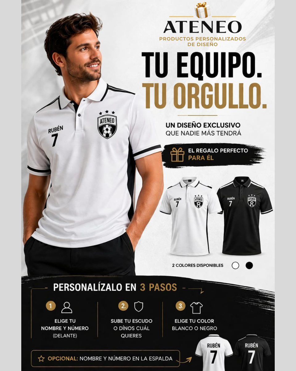 Polo Técnico futbolera Transpirable Personalizado - Camiseta Deportiva Bicolor para Hombre con Certificado GRS