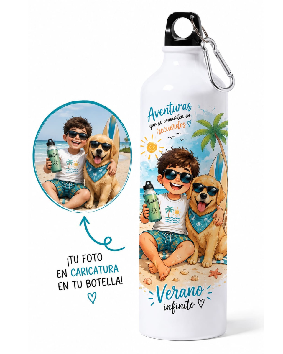Botella blanca personalizada