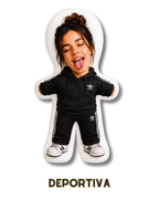 Cojín Muñeco Mujercitas Personalizado con Foto 28x38 cm - Peluche Almohada con Tu Cara - Regalo Original a Todo Color