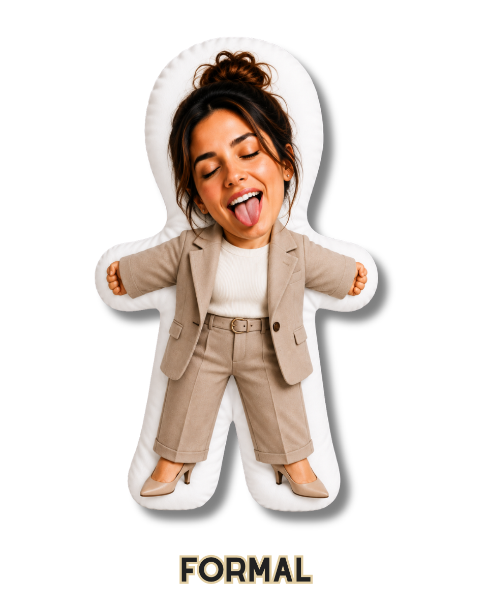 Cojín Muñeco Mujercitas Personalizado con Foto 28x38 cm - Peluche Almohada con Tu Cara - Regalo Original a Todo Color
