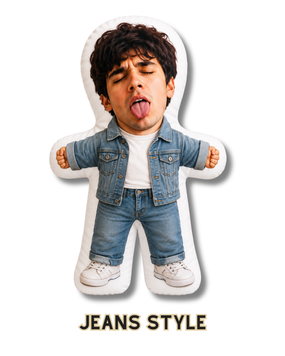 Cojín Muñeco Hombresitos Personalizado con Foto 28x38 cm - Peluche Almohada con Tu Cara - Regalo Original a Todo Color