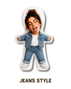 Cojín Muñeco Mujercitas Personalizado con Foto 28x38 cm - Peluche Almohada con Tu Cara - Regalo Original a Todo Color