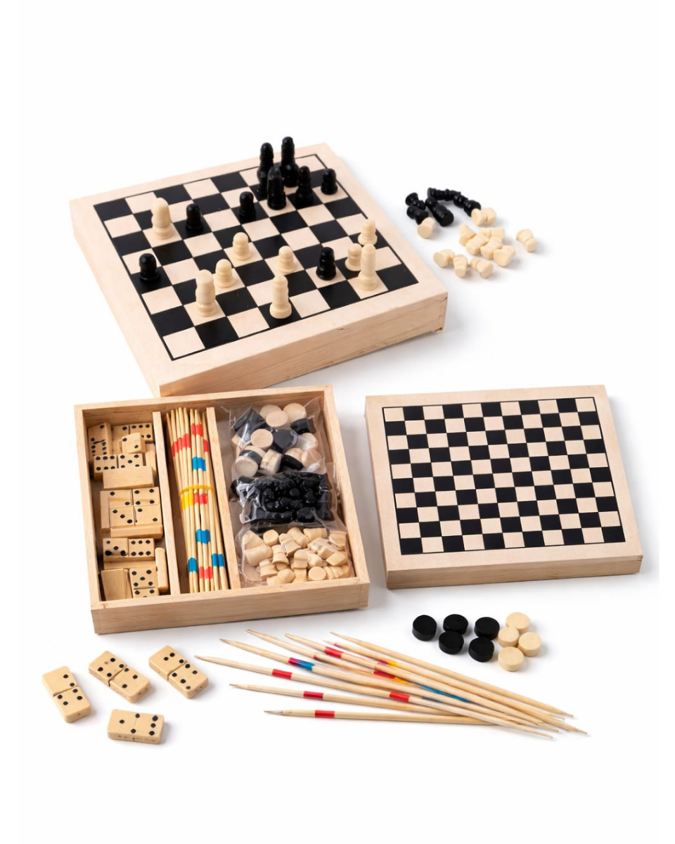 Juego Educativo de Madera Multijuego 4 en 1 con Nombre - Detalle Personalizado para Regalar a Niños