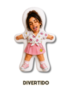 Cojín Muñeco Mujercitas Personalizado con Foto 28x38 cm - Peluche Almohada con Tu Cara - Regalo Original a Todo Color
