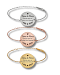 Pulsera Regalo Dama de Honor Grabada - Detalle Boda Personalizado con Frase de Agradecimiento - Joyería para Bodas y Amigas