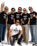 Camisetas Despedida de Soltero "El Novio & Amigos " - Conjunto de Algodón 100% - Camisetas Ligeras para Evento 155g/m²