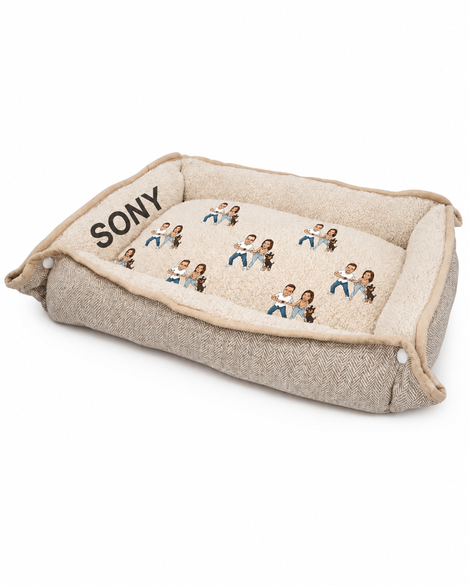 Cama para Mascota Acolchada y Personalizable - Cuna Lavable para Perros y Gatos Pequeños o Medianos