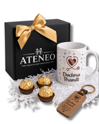 Pack Regalo Profesiones - Caja Sorpresa con Taza, Llavero de Madera, Bombones y Dedicatoria