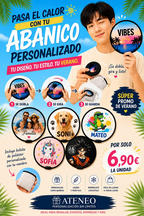 Abanico frisbee plegable personalizado full color