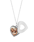 Collar Colgante Corazón Personalizado con Foto - Joya de Acero con Tapa Grabada y Placa a Color