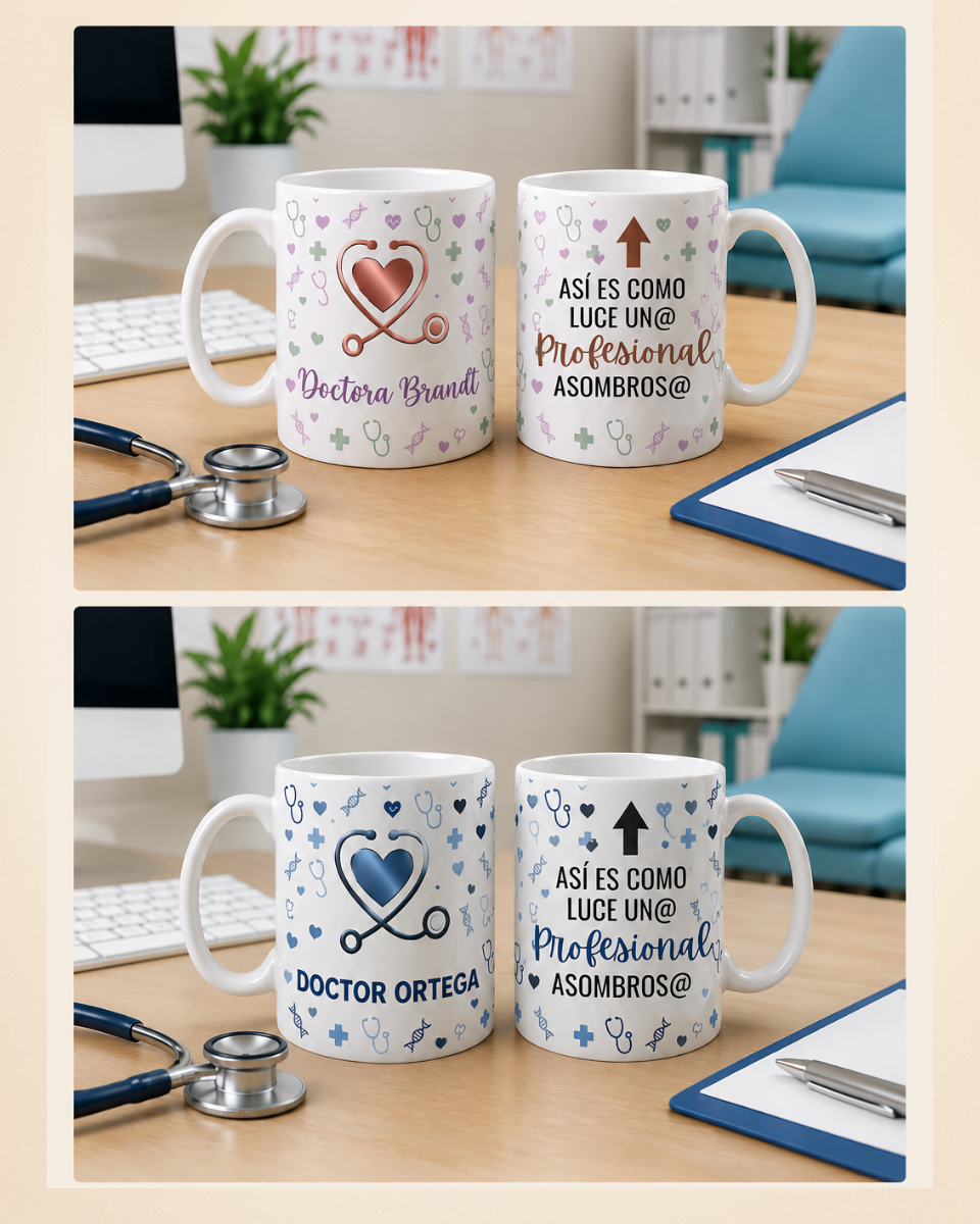 Pack Regalo Profesiones - Caja Sorpresa con Taza, Llavero de Madera, Bombones y Dedicatoria