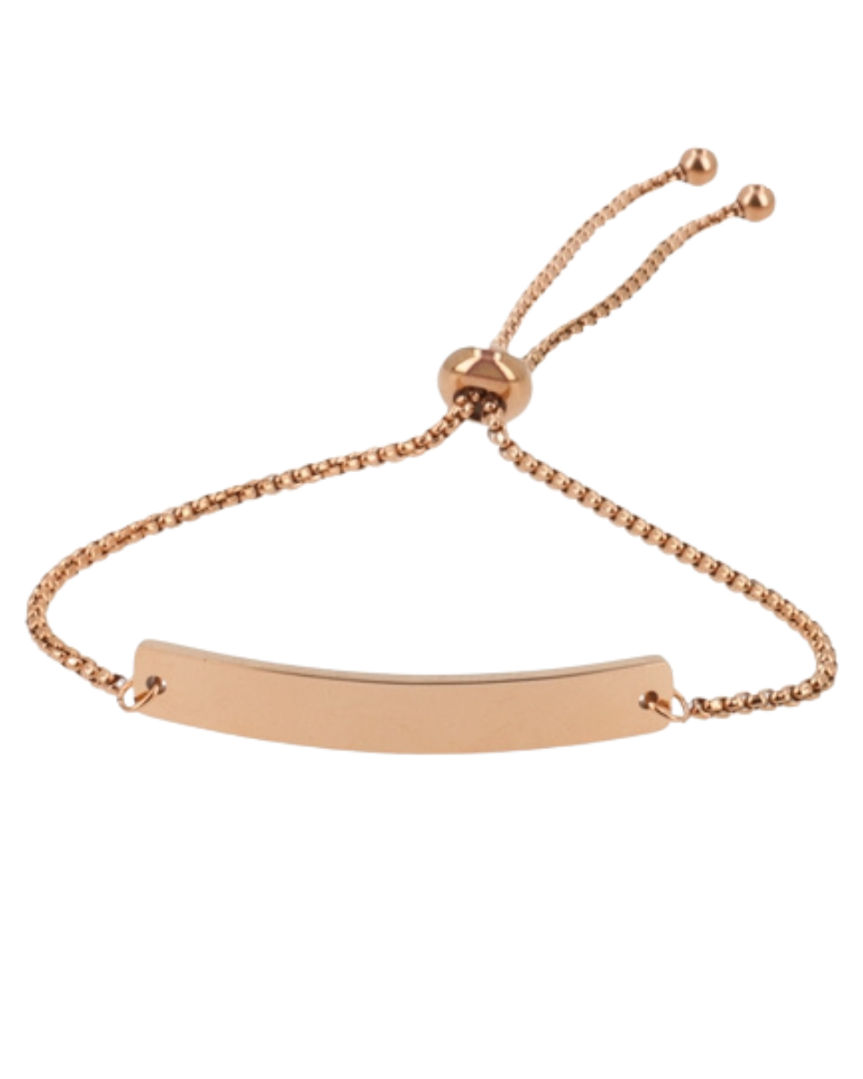 Pulsera Esclava Ajustable Personalizada - Acero Inoxidable con Grabado Láser